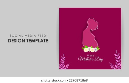 Vector illustration of HappyMother's Day social media story feed set mockup template