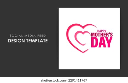 Vector illustration of HappyMother's Day social media story feed set mockup template