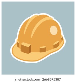 Una Ilustración vectorial de casco, esencial para la seguridad y el trabajo en la obra