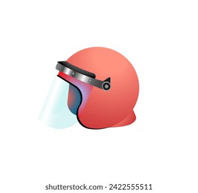 Vector illustration of a hard hat or helmet with transparent face protection