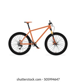 Vector illustration of a hardtail bike. Flat image with no gradient. Great detail.