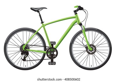 vector illustration of hardtail mountain bike