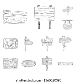 Vector illustration of hardwood and material icon. Collection of hardwood and wood stock vector illustration.