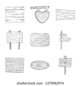 Vector illustration of hardwood and material icon. Set of hardwood and wood vector icon for stock.