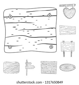 Vector illustration of hardwood and material sign. Set of hardwood and wood stock vector illustration.