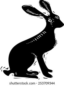 Vector illustration of hare