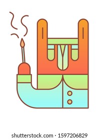 Vector illustration of a hare artist holding a brush. Icon for website, mobile application. Symbol of inspiration, creativity.