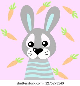 vector illustration hare cartoon