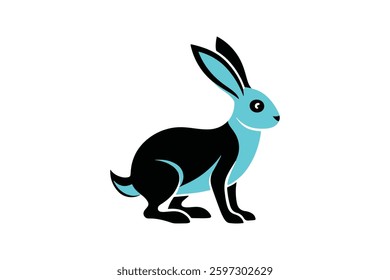 vector illustration of a hare line art