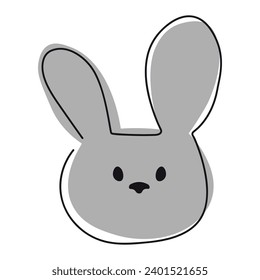 ilustración vectorial de la cabeza de una liebre con el estilo de trazo, elemento para impresión. en un fondo blanco aislado. EPS10

