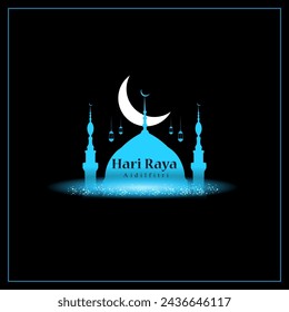 Vector illustration of Hari Raya Aidilfitri social media feed template