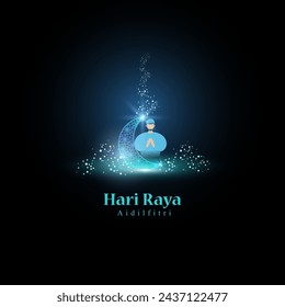 Vector illustration of Hari Raya Aidilfitri social media feed template