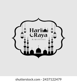 Vector illustration of Hari Raya Aidilfitri social media feed template