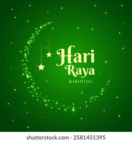 Vector illustration of Hari Raya Aidilfitri social media template