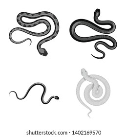 Vector illustration of harm and bite icon. Set of harm and reptile vector icon for stock.