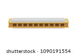 Vector illustration of a harmonica in cartoon style isolated on white background