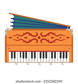 Vector Illustration of Harmonium Musical Instrument