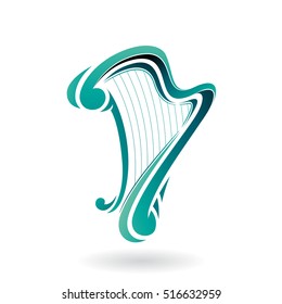 Vector Illustration of a Harp Icon isolated on a white background