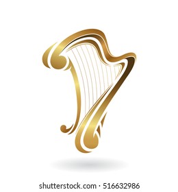 Vector Illustration of a Harp Icon isolated on a white background