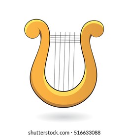 Vector Illustration of a Harp Icon isolated on a white background