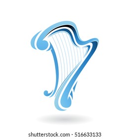 Vector Illustration of a Harp Icon isolated on a white background