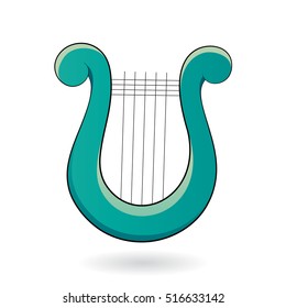 Vector Illustration of a Harp Icon isolated on a white background
