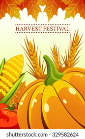 A vector illustration of harvest festival background 