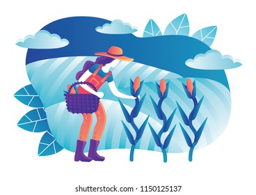 Vector illustration of harvesting