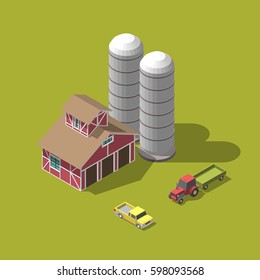 vector illustration. Harvesting wheat. isometric