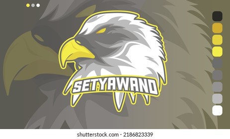 The vector illustration has shown the eagle as a brave character. This illustration can you make easily and you can edit colour, text or anything based on  your taste.