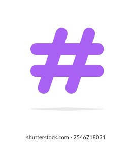 Vector illustration of a hashtag icon featuring the symbol and sign design.