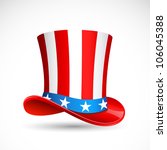 vector illustration of hat in American flag color