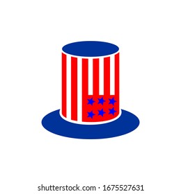 vector illustration of hat in American flag color