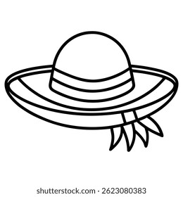 ilustração vetorial de um chapéu preto e branco