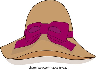 Vector illustration of a hat with a brim. An idea for a logo,fashion illustrations, magazines, printing on clothes, advertising.