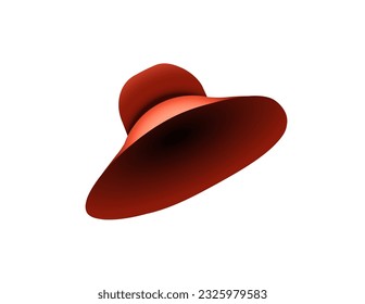 Vector illustration of hat in burgundy color isolated on white background