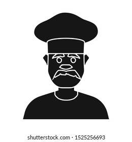 Vector illustration of hat and cook icon. Web element of hat and man stock symbol for web.