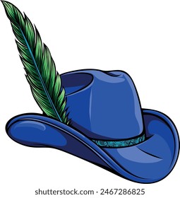 vector illustration of hat with feather design