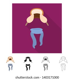 Vector illustration of hat  and fur icon. Set of hat  and kids vector icon for stock.
