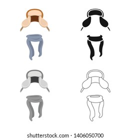 Vector illustration of hat  and fur sign. Collection of hat  and kids vector icon for stock.