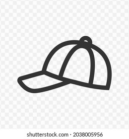 Vector illustration of hat icon in dark color and transparent background(png).