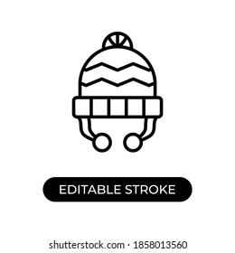 Vector illustration hat icon or logo black color with line design style