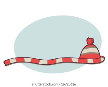 vector illustration of hat and scarf... can be used as a header for a website.