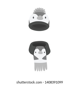 Vector illustration of hat and scarf symbol. Set of hat and kids stock vector illustration.
