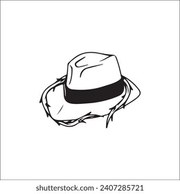 vector illustration of a hat with twigs