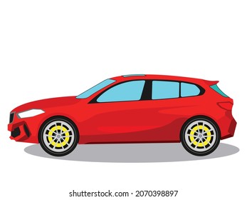 Vector Illustration Of Hatchback Car, Icon Or Picture Car For Daily Use