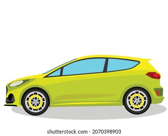 Vector Illustration Of Hatchback Car, Icon Or Picture Car For Daily Use