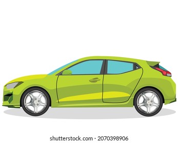 Vector Illustration Of Hatchback Car, Icon Or Picture Car For Daily Use