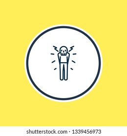 Vector illustration of hatred icon line. Beautiful emoticon element also can be used as angry person icon element.