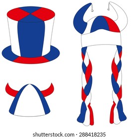 Vector illustration of hats for fans